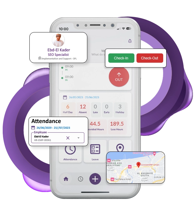 user interface of an employee tracking or Human Resources Management System