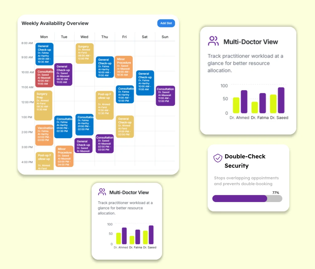 a user interface for a medical practice management