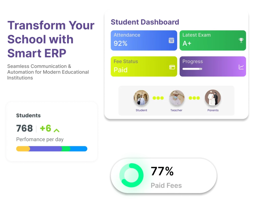 a user interface for a school management system