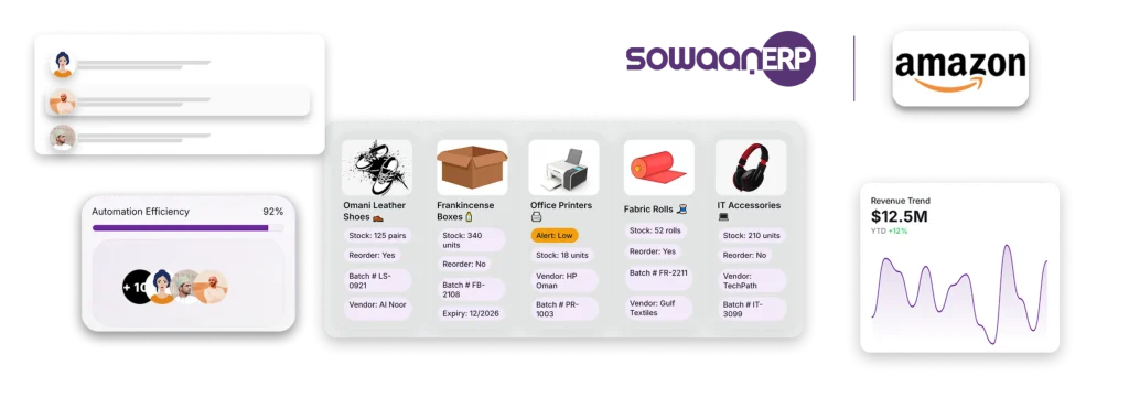 a dashboard interface for Sowaan ERP